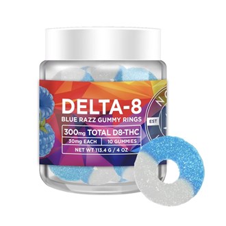 Delta8 Blue Raspberry Gummies 300 MG